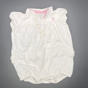 Baby Girl Ralph Lauren Romper 0-3M White